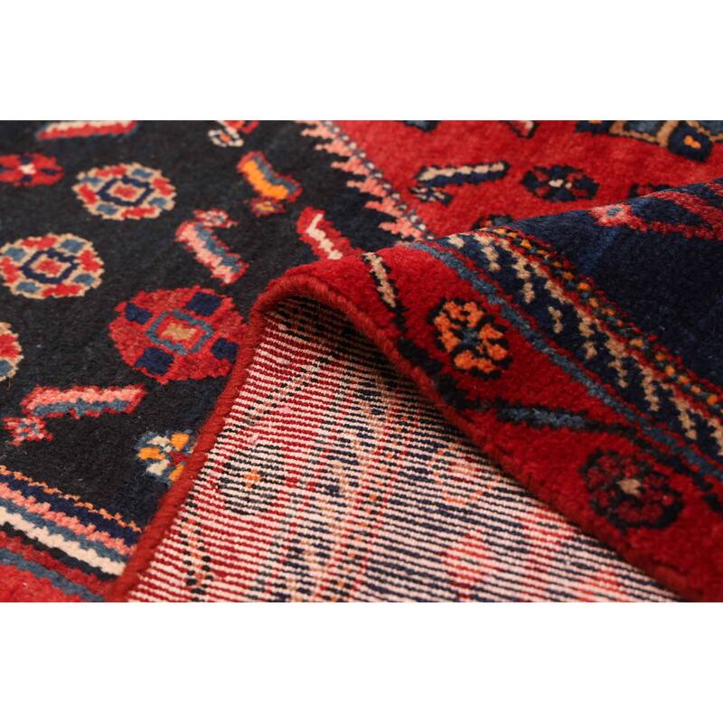 ECARPETGALLERY Hand-knotted Anatolian Vintage Dark Navy Wool Rug - 4'10 x 9'0