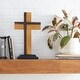 preview thumbnail 1 of 5, Brown Wood Industrial Sculpture Cross 21 x 12 x 4 - 12 x 4 x 21