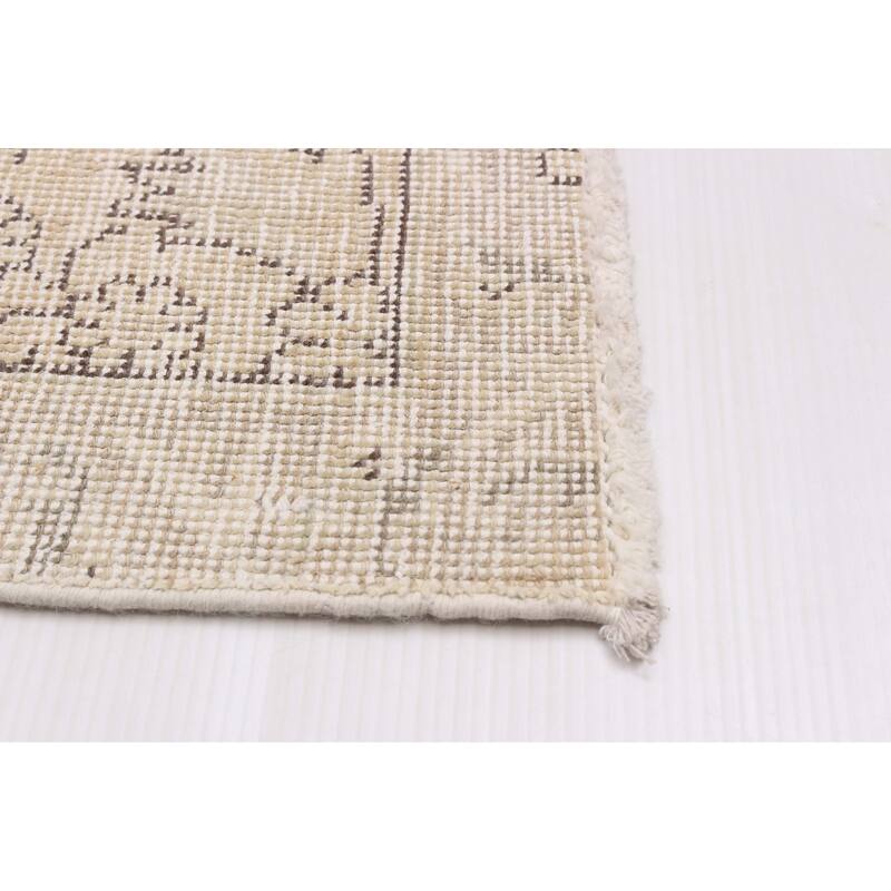 ECARPETGALLERY Hand-knotted Antalya Vintage Khaki Wool Rug - 9'5 x 12'1