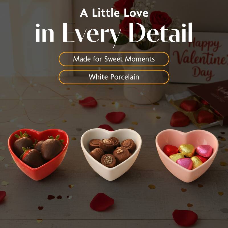 BIA Cordon Bleu Set of 3 Heart Dishes - 6 oz