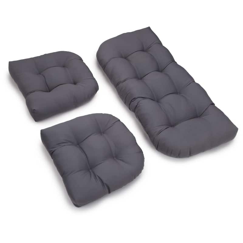 Twill 3-piece Indoor Settee Cushion Set - Grey
