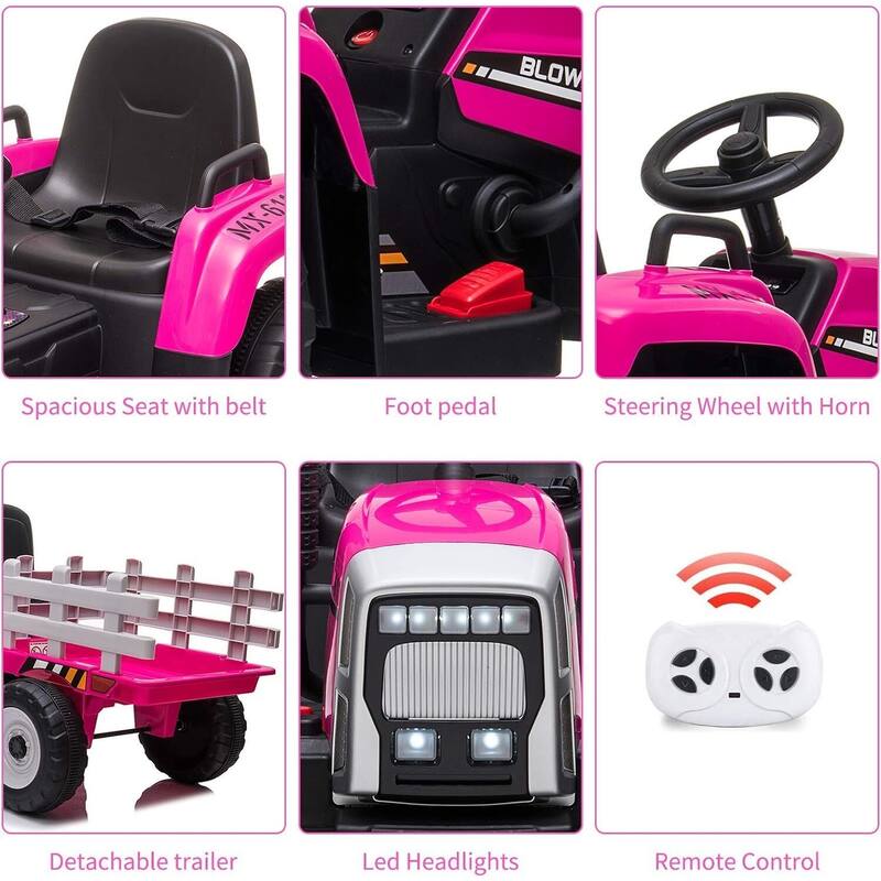 12V Ride on Tractor with Trailer & Remote Control