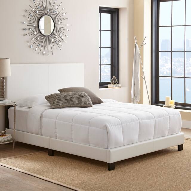 Boyd Sleep Zander Faux Leather Upholstered Bed Frame - White - Queen