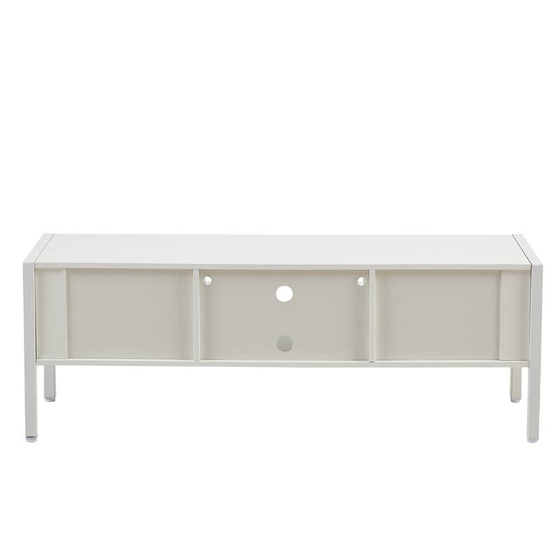 54.33" Rattan TV Console with Sliding Doors and Adjustable Shelf - 54 inches in width