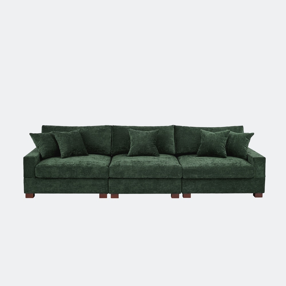 Modern Upholstered Chenille Modular Sectional Sofa with Pillow