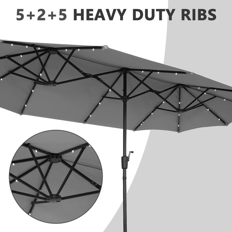 Autlaycil 13 ft Patio Umbrella with Crank Outdoor Umbrella with Base