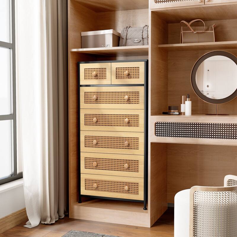 Vertical Storage Dresser 7-drawer Chest Closet Organizer Unit for Bedroom