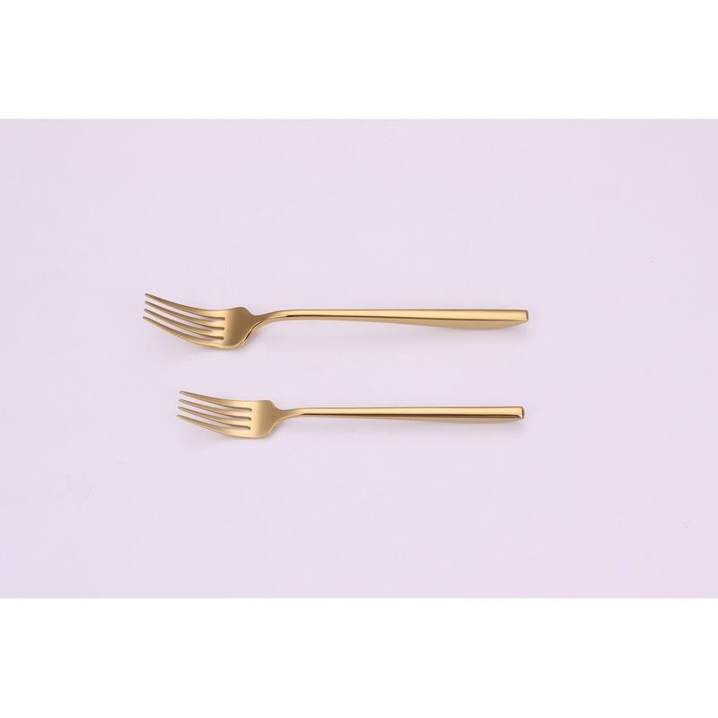 20 Pc Flatware Set Gold With Twisted Handles - Service For 4 - 20 Pc