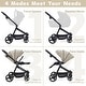 preview thumbnail 3 of 26, Foldable Baby Stroller,High Landscape Stroller for Toddlers, Convertible Infant Pram - N/A