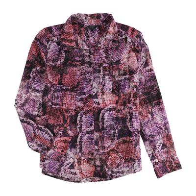 GUESS Womens Abstract Button Up Shirt,, Multicoloured, Large