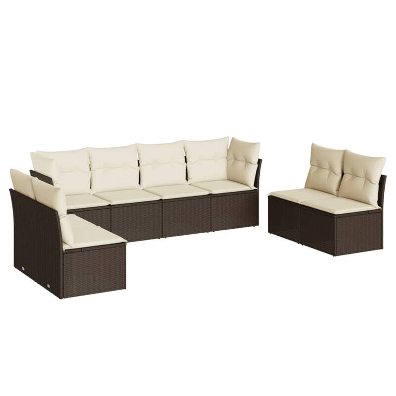vidaXL Garden Sofa Set Brown, Cream - 24.4 x 24.4 x 27.2