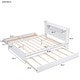 preview thumbnail 5 of 24, Queen Size Wood Storage Platform Kids Bed Frame with LED Headboard, Twin Size Trundle, and 2-Drawers, Easy to Assemble, White