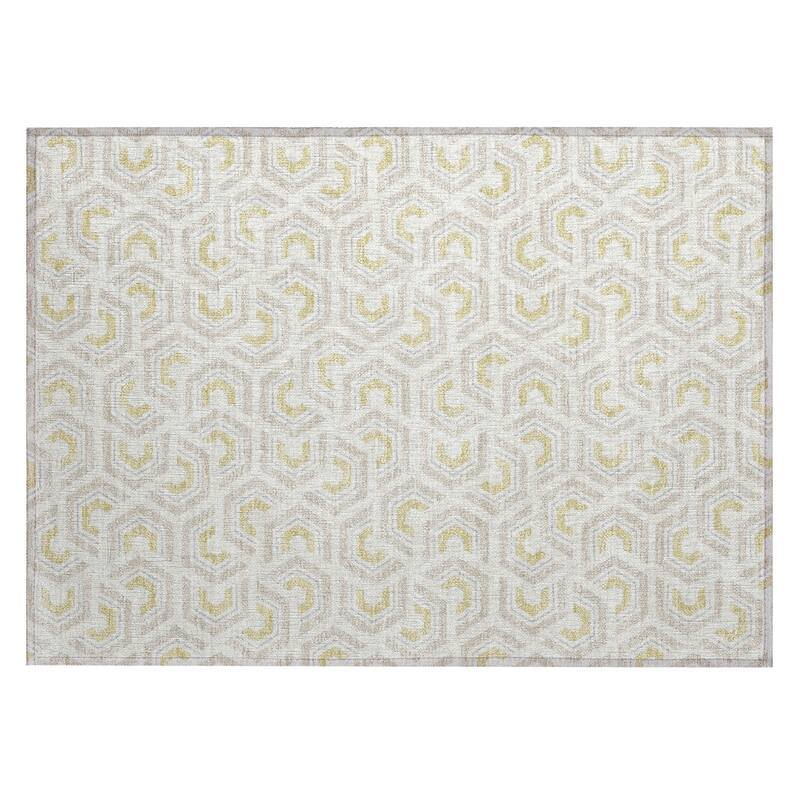 Machine Washable Indoor/ Outdoor Modern Zoa Chantille Rug