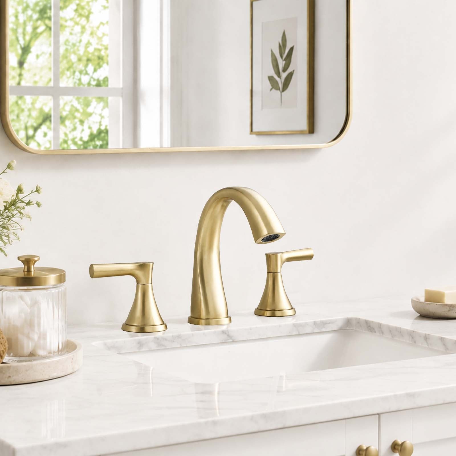 Proox 8" Widespread Bathroom SpotShield Basin Faucet w/ Drain Assembly