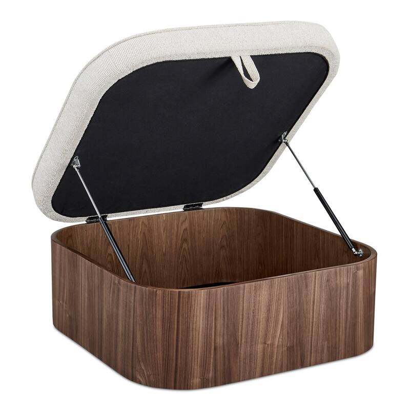 NADAAL STUDIOS Clarisse, Storage Ottoman With Upholstered Seat - 35"W x35"D x17"H