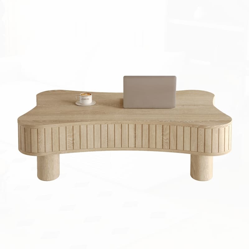 Lift Top Coffee Table with Fluted Panel Hidden Storage