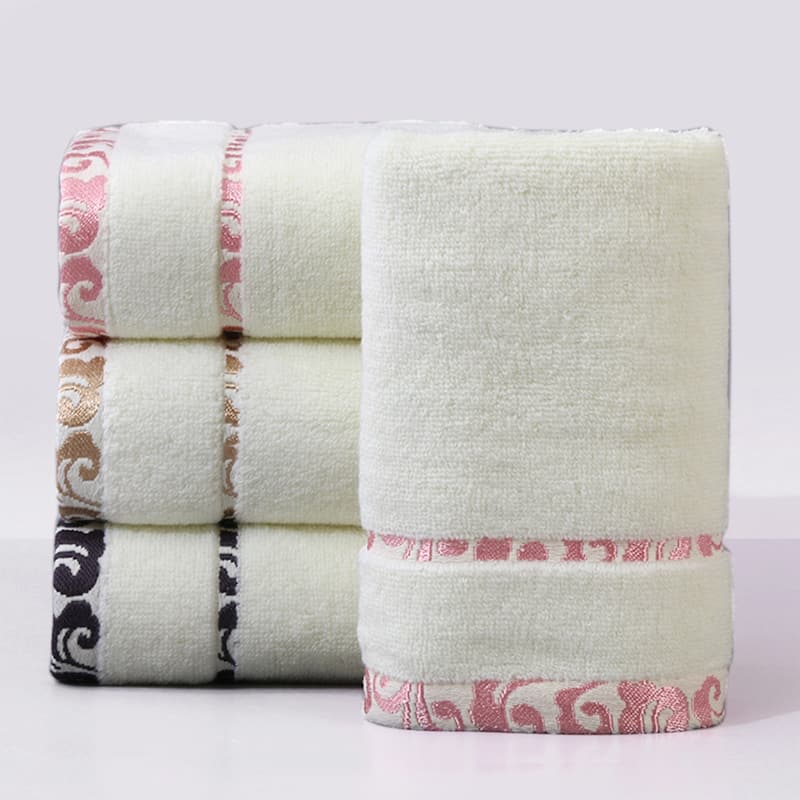 Chic Striped Hand Towel Set, Cotton Soft Comfortable Highly Absorbent Bathroom Towel for Hand Drying and Face Washing