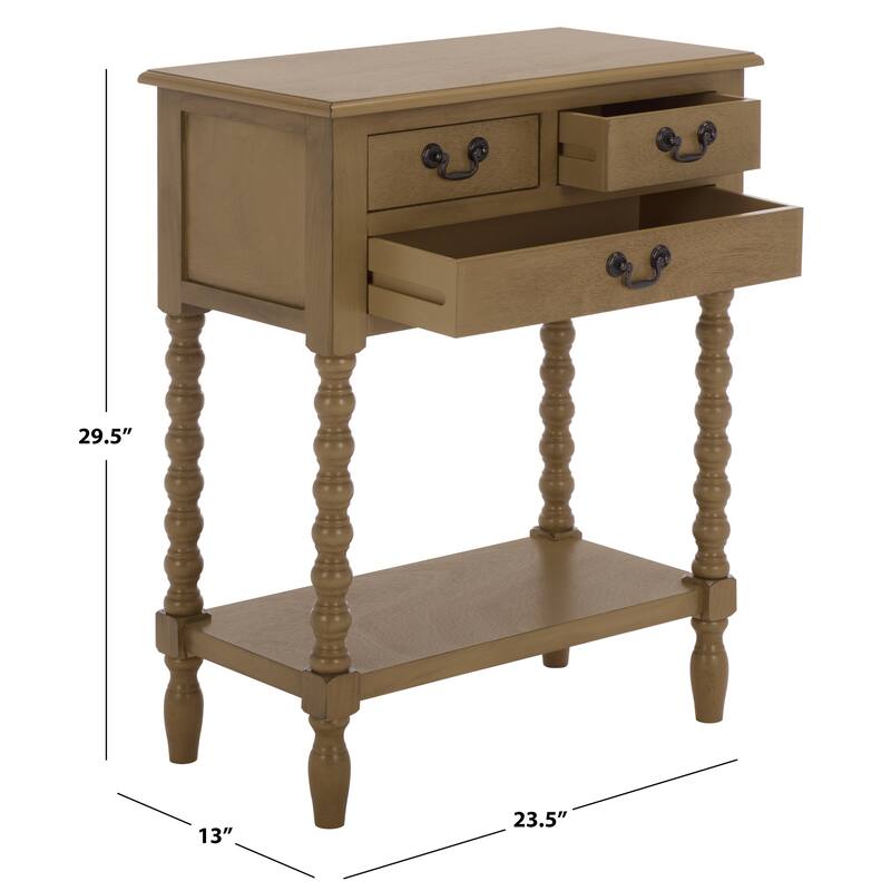 SAFAVIEH Ivie 3-Drawer Console Table - 23.5" W x 13" L x 29.5" H - 23.5" W x 13" L x 29.5" H - 24"W x 13"D x 30"H
