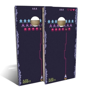 Retro Space Fighter Outdoor Cornhole Board Set