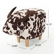 preview thumbnail 6 of 9, Velvet Cow-Shaped Ottoman,Cute Wood Foot Stool Shoes Changing Seat with Cushioned