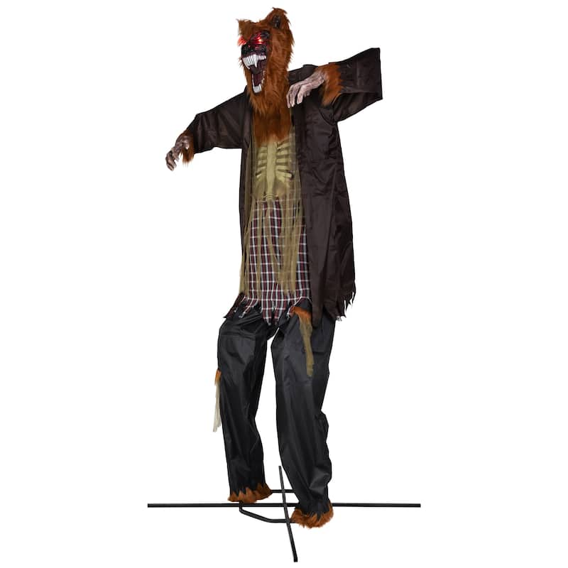 Huge Lighted and Animated Talking Werewolf Commercial Outdoor Halloween Decoration - 12'