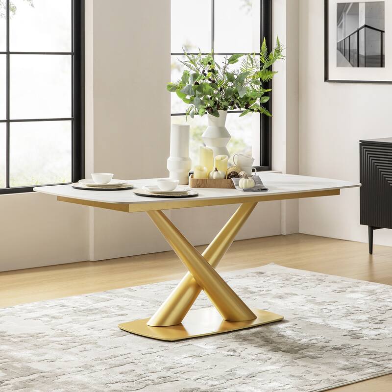 Amadeus Mordern 72" Dining Table with Metal Base by HULALA HOME
