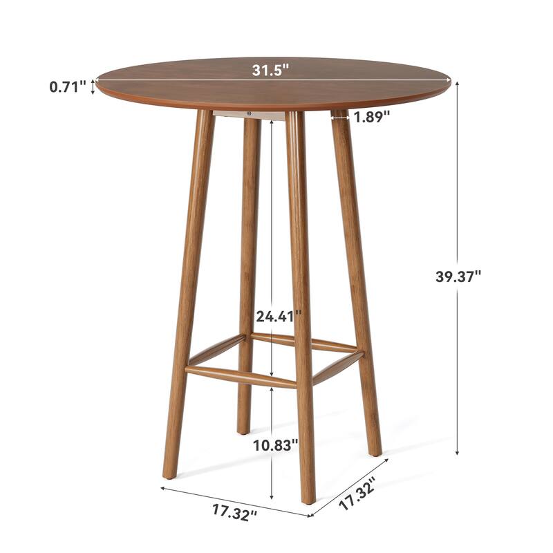 39.37" Solid Wood Round Bar Table