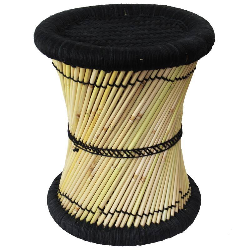 Natural Geo Moray Decorative Handwoven Jute Accent Stool