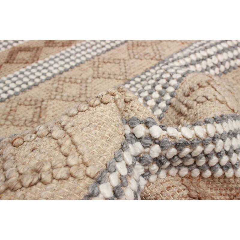 ECARPETGALLERY Braid weave Sienna Tan Wool Rug - 5'1 x 7'7