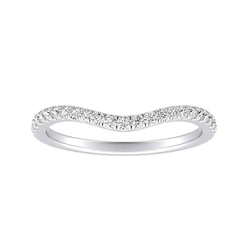 Auriya 1/5ctw Contoured Diamond Wedding Band 14k Gold