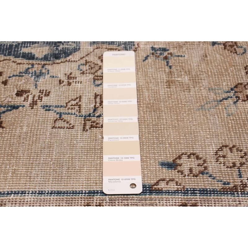 ECARPETGALLERY Hand-knotted Antalya Vintage Khaki Wool Rug - 6'2 x 9'3