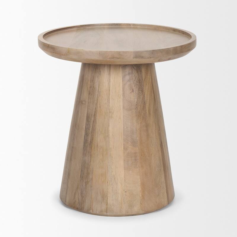 Takoda Dark Brown Wood Tapered Drum Accent Table - 19.0L x 19.0W x 20.5H