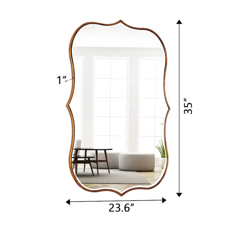 Asymmetrical Gold Antique Bronze Accent Wall Mirror - 23.62"×35.4"