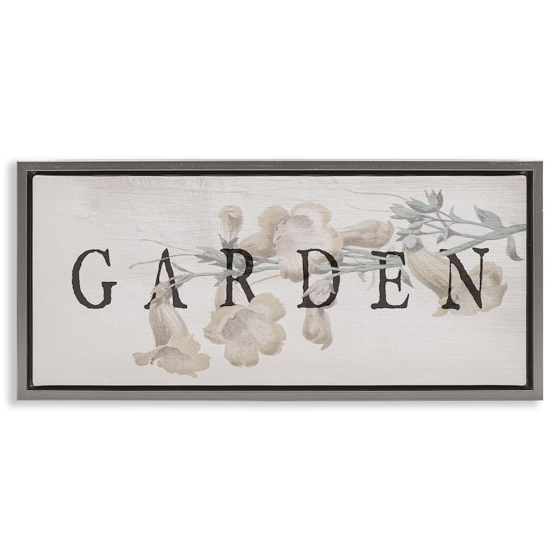 Stupell Rustic Garden & Flower Framed Floater Canvas Wall Art Design By Lil' Rue - 31 x 14 - Grey