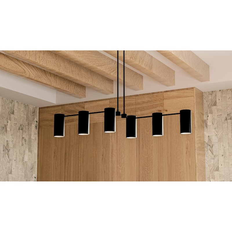 Foreland 6-Light Matte Black Linear Chandelier