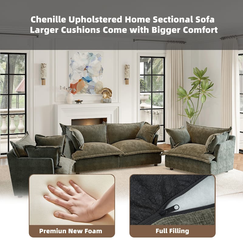 Cloud Chenille Upholstered Modular Sectional Sofa
