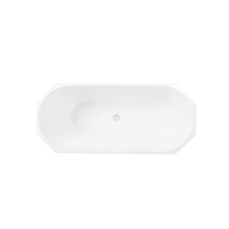 Edward Soaking Diamond Style Bathtub in Glossy White