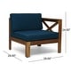preview thumbnail 17 of 25, 2-Piece Acacia Wood Outdoor Sectional Sofa Set with Water-Resistant Cushions, Ottoman, and Coffee Table - Patio Furniture set