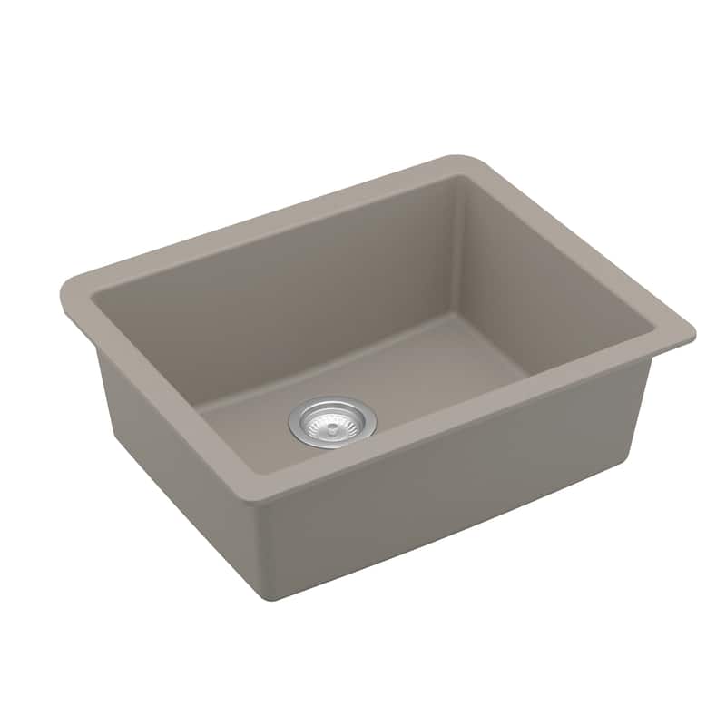Karran Undermount 24.38 in Single Bowl Quartz Kitchen Sink Kit