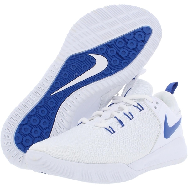 white and blue nike volleyball shoes