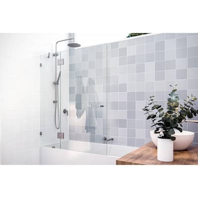 Glass Warehouse GW-B-GH-51 Halo 58" High x 51" Wide Hinged Frameless