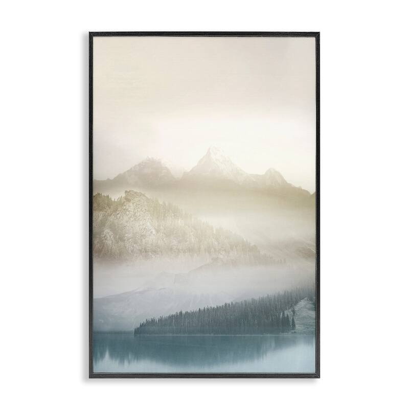 Stupell Vanilla Mountain Peaks View Framed Giclee Art Design By Gemma Bardot - 20 x 30 - Black