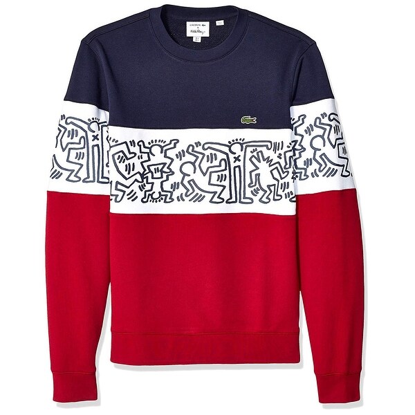 Lacoste Mens Long Sleeve French Terry Graphic Sweater