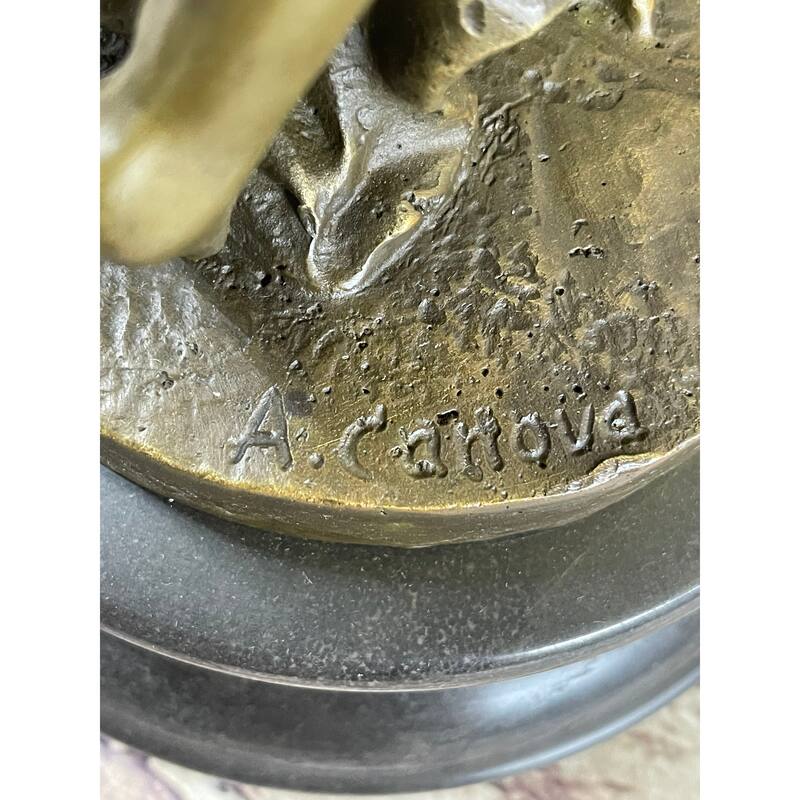 Clical Greek Roman Woman Candle Holder Candelabra Bronze Sculpture Statue Art