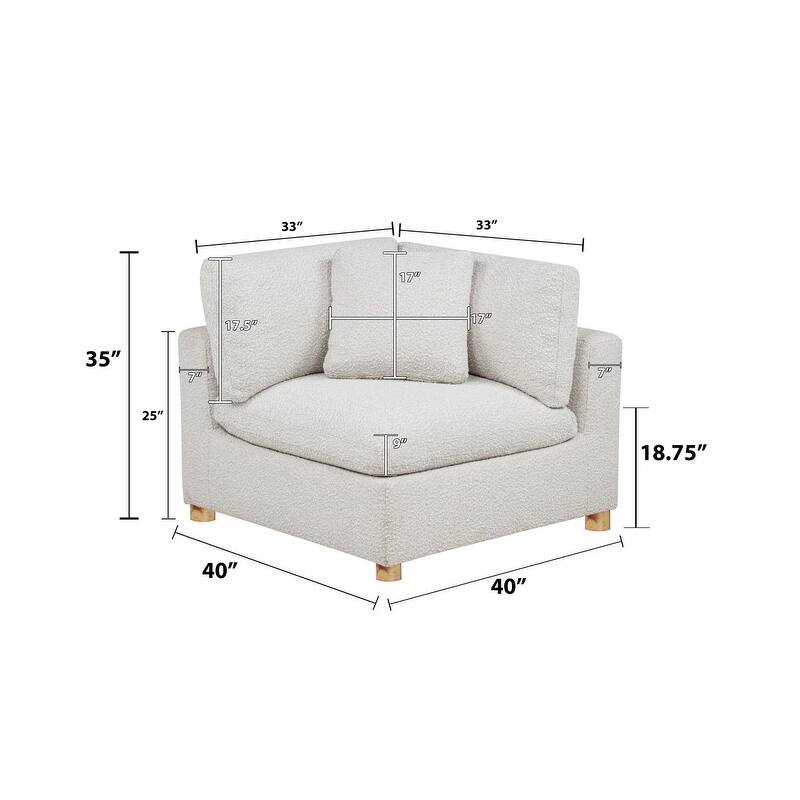 Best Quality Furniture 4-Piece Sectional Boucle Fabric