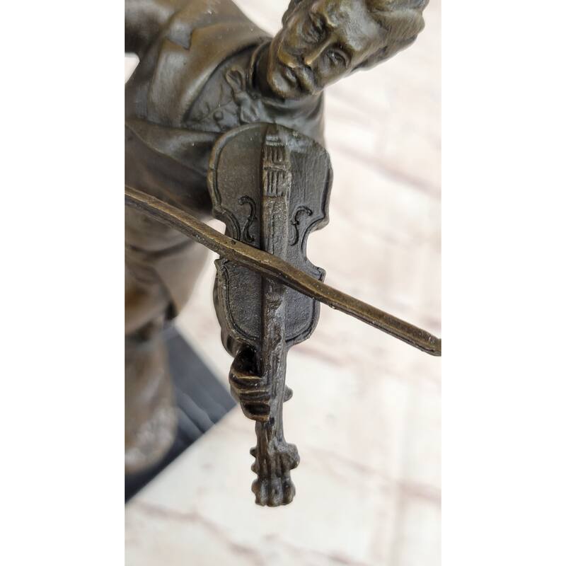 Bronze Sculpture Of Johann Strauss Playing The Violin Hot Cast Figurine Figure