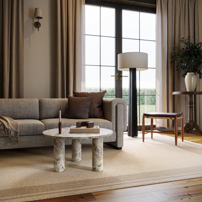Nate Berkus Canon Bordered Wool Cozy Area Rug - 8'6" x 11'6" - Beige