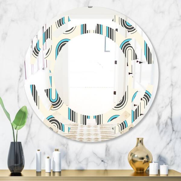 Designart 'Retro Geometrical Abstract Minimal Pattern IV' Printed ...