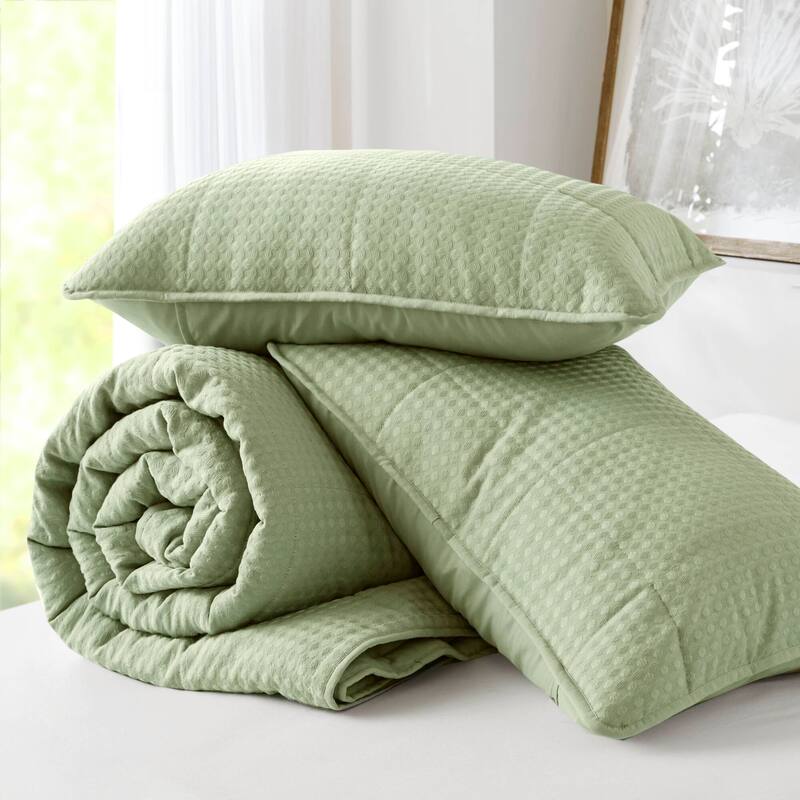Chelsea Square Mina Waffle Weave Textured Quilt Set