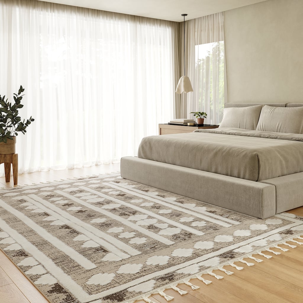 Audience Geometric Tasseled Area Rug